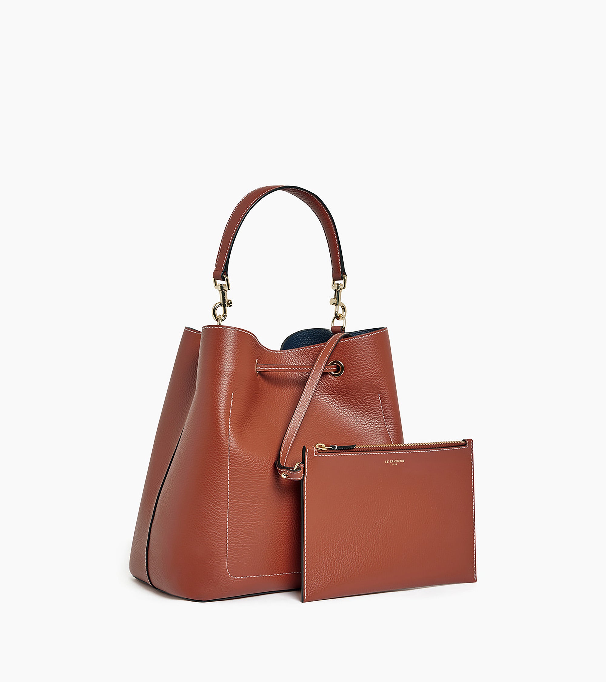 Bolso cubo grande Louise de piel texturizada