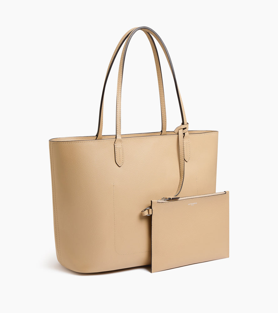 Grand sac cabas Louise en cuir grainé