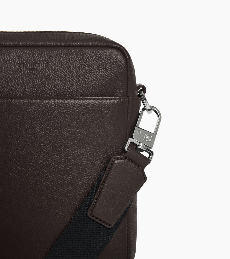 Pequeño bolso bandolera Max con cremallera en cuero granulado