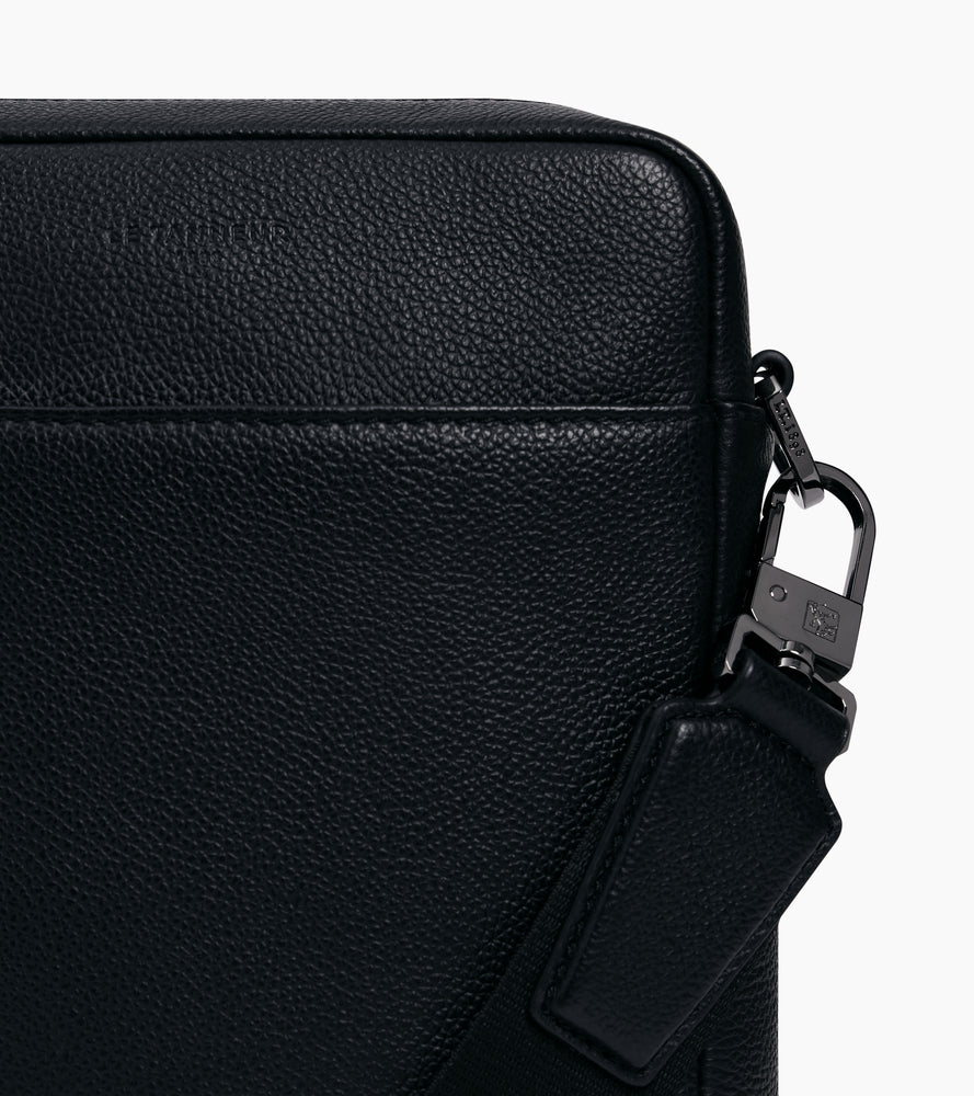 Petite sacoche zippée Marceau en cuir grainé