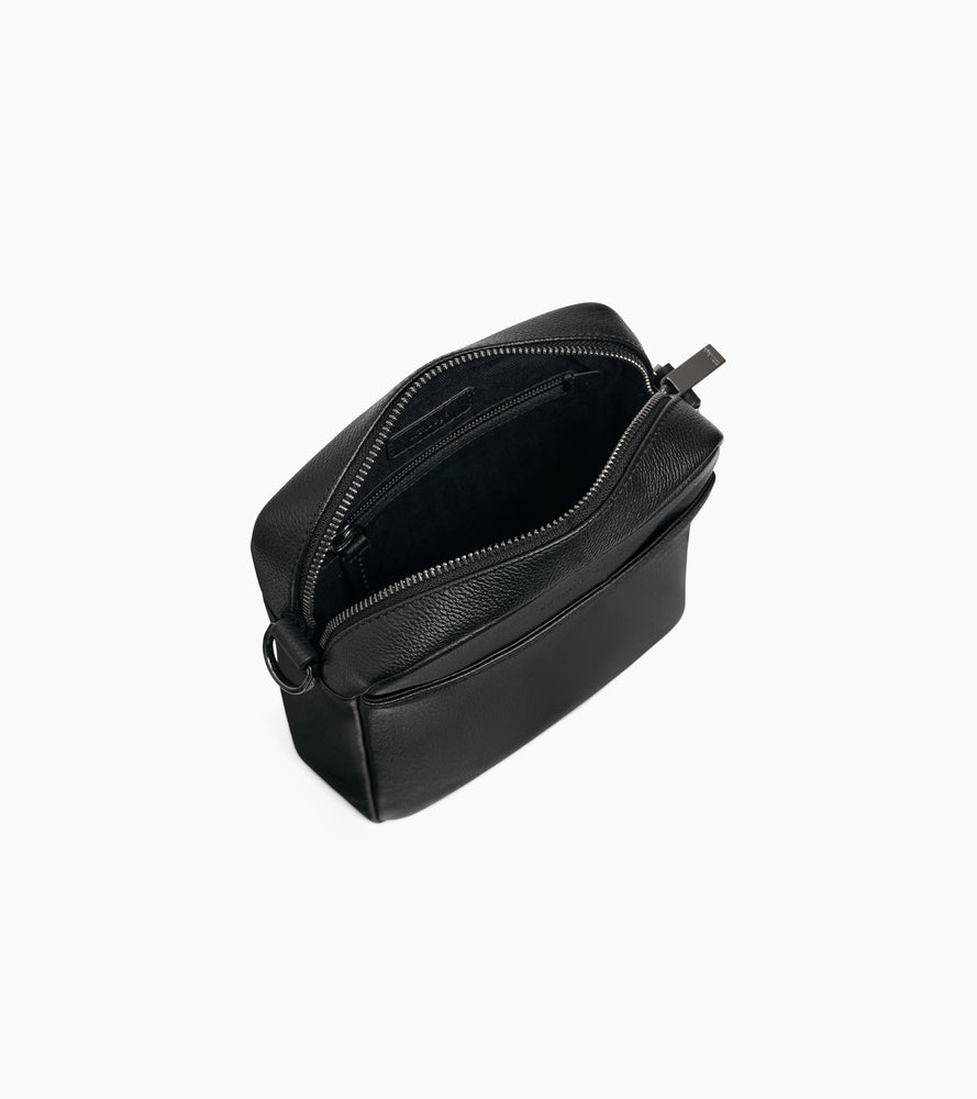 Pequeño bolso bandolera Max con cremallera en cuero granulado