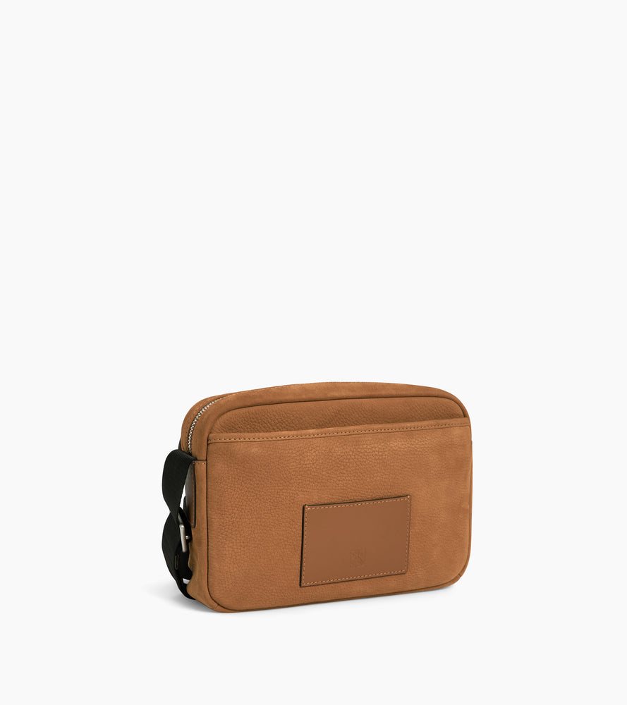 Maurice small shoulder bag in grained nubuck leather