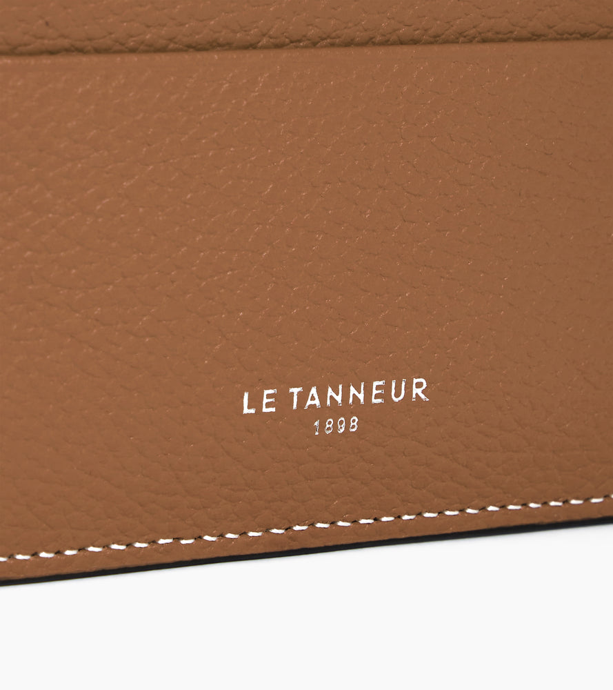 Emile card holder in grained leather