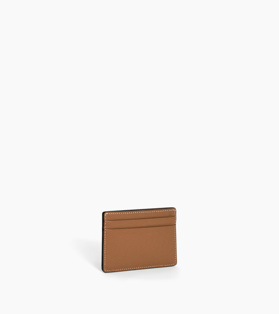 Emile card holder in grained leather