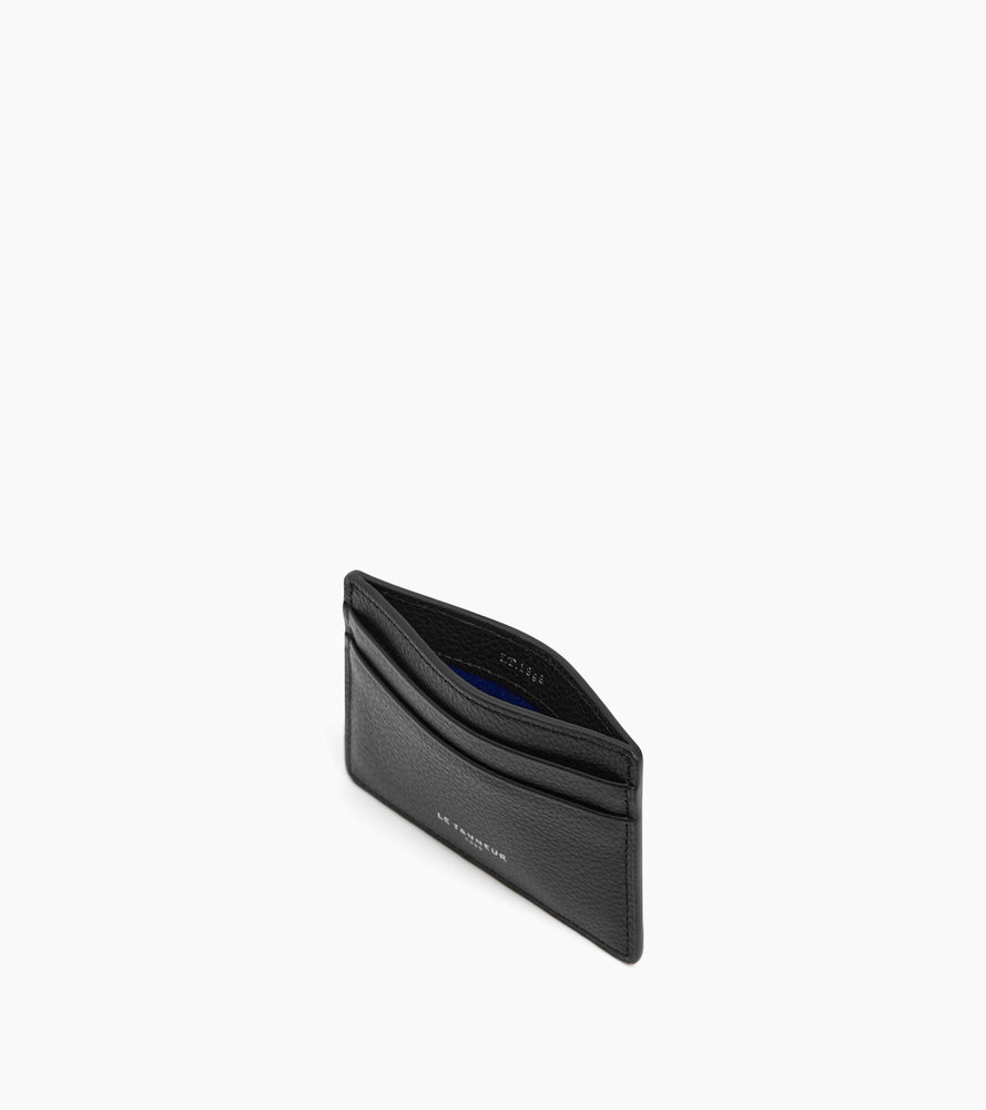Emile card holder in grained leather