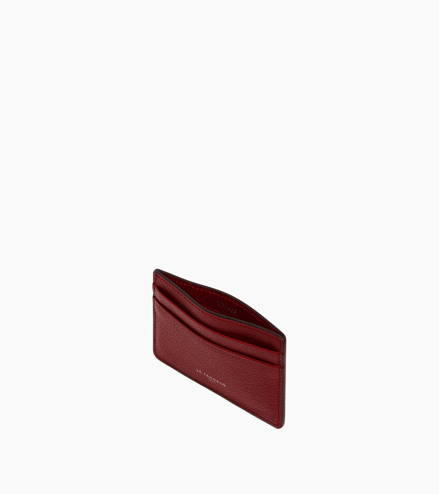 Emile card holder in grained leather
