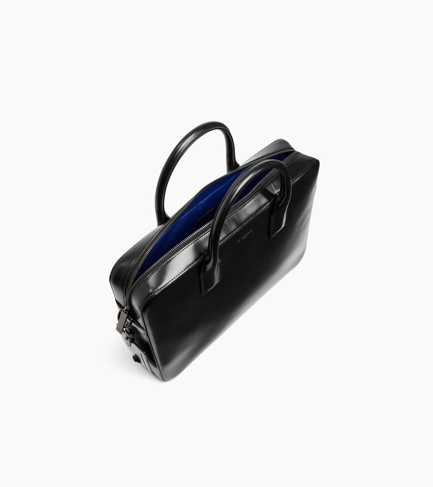 Emile slim 15" document box-effect case in smooth leather