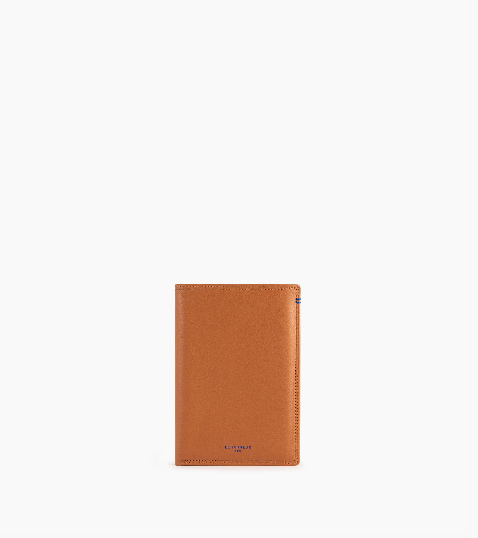 Cartera vertical grande con cremallera de 2 secciones Martin de piel lisa