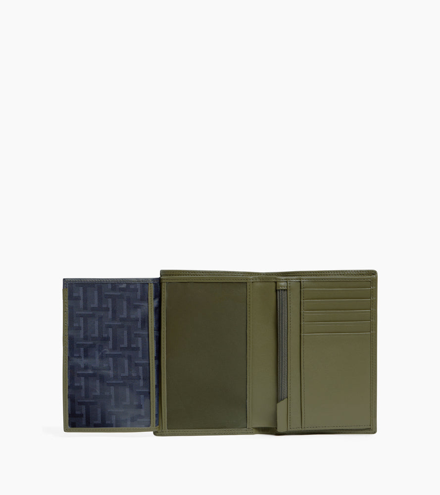 Martin large wallet with zipped pocket and 2 shutters in smooth leather