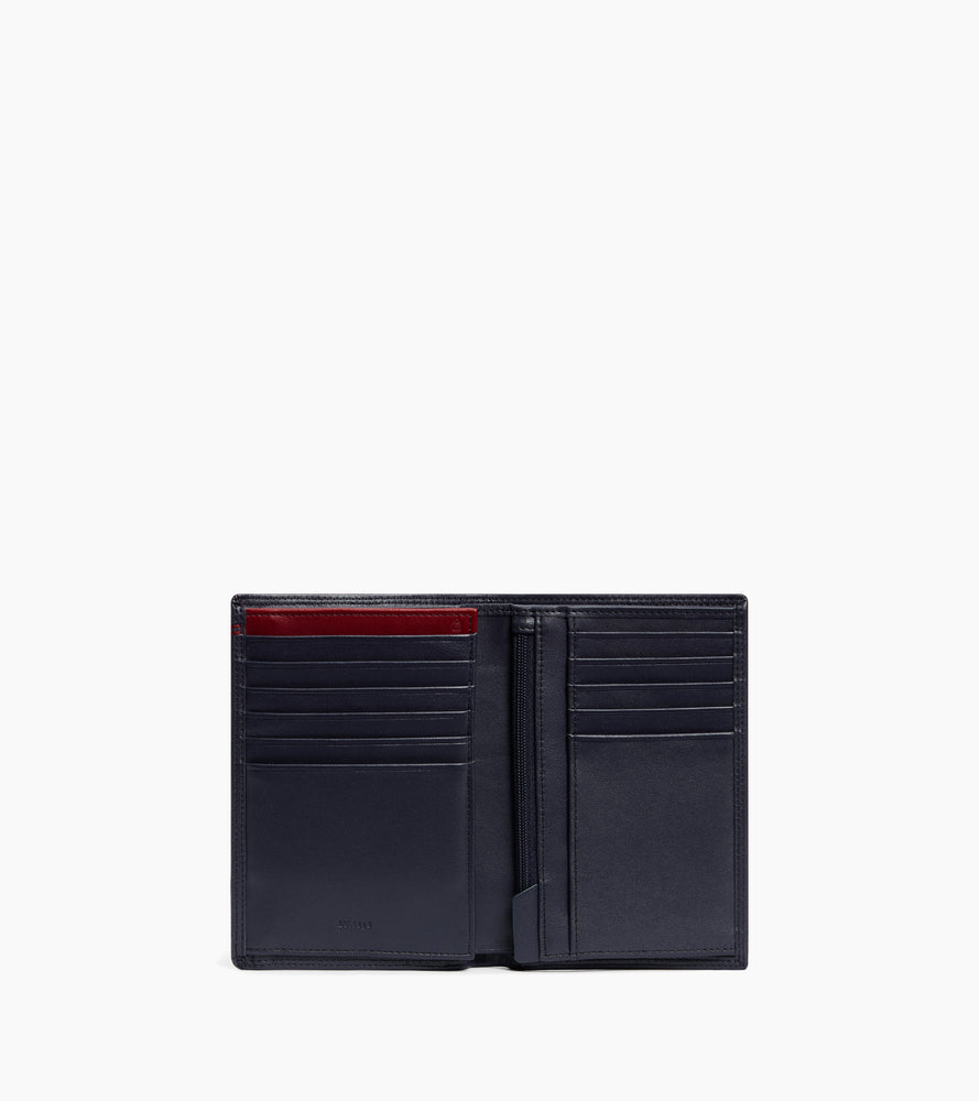 Martin large wallet with zipped pocket and 2 shutters in smooth leather