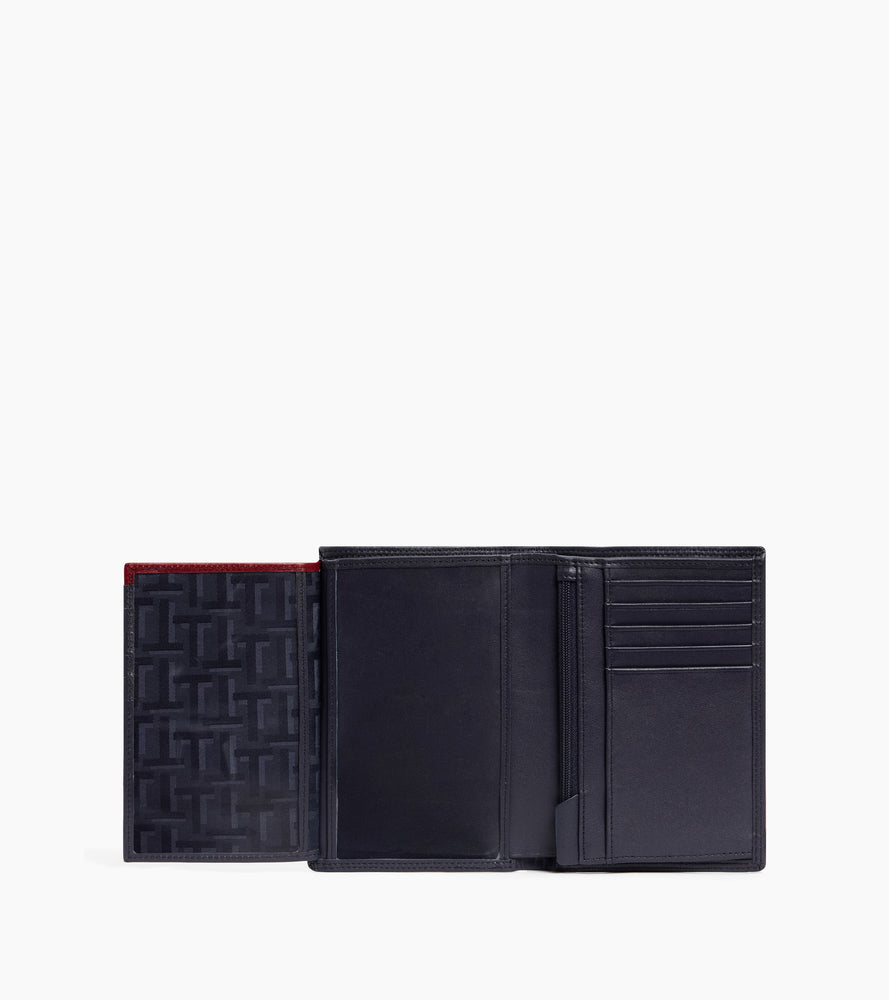 Martin large wallet with zipped pocket and 2 shutters in smooth leather