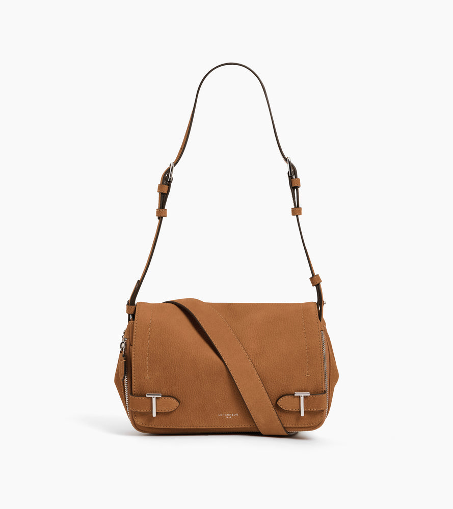 Petit sac bandoulière Simone en cuir nubuck grainé