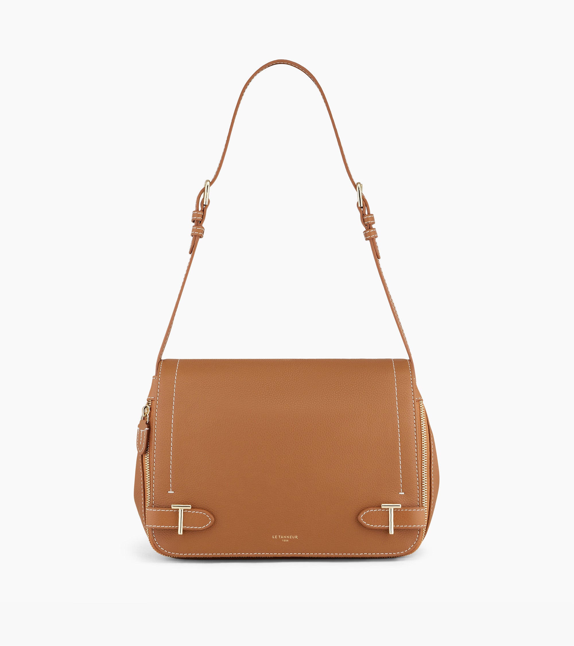 Bolso bandolera mediano Simone de piel texturizada.