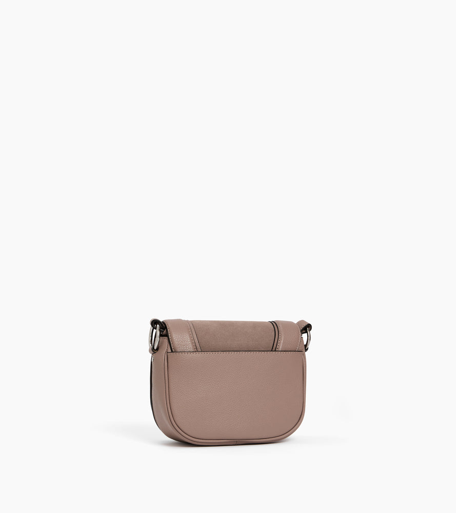 Petit sac à bandoulière Ella en cuir grainé et nubuck