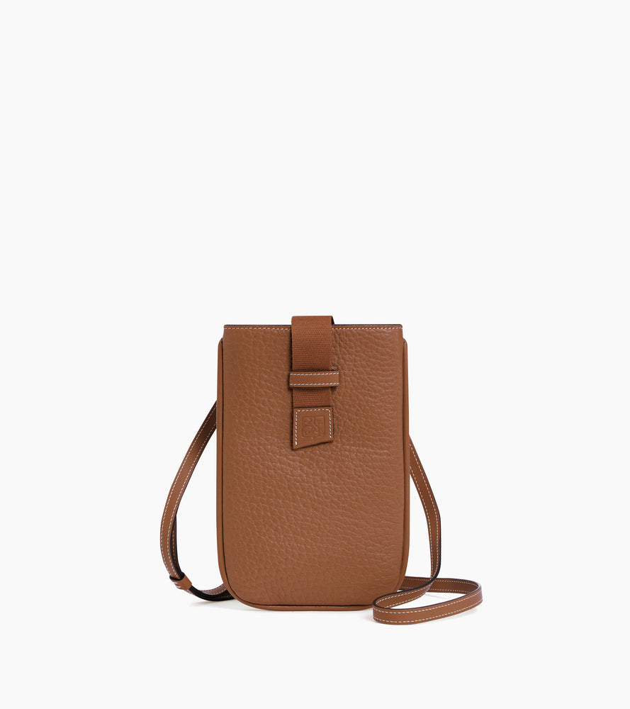 Funda de móvil Noah de cuero granulado de búfalo y cuero liso