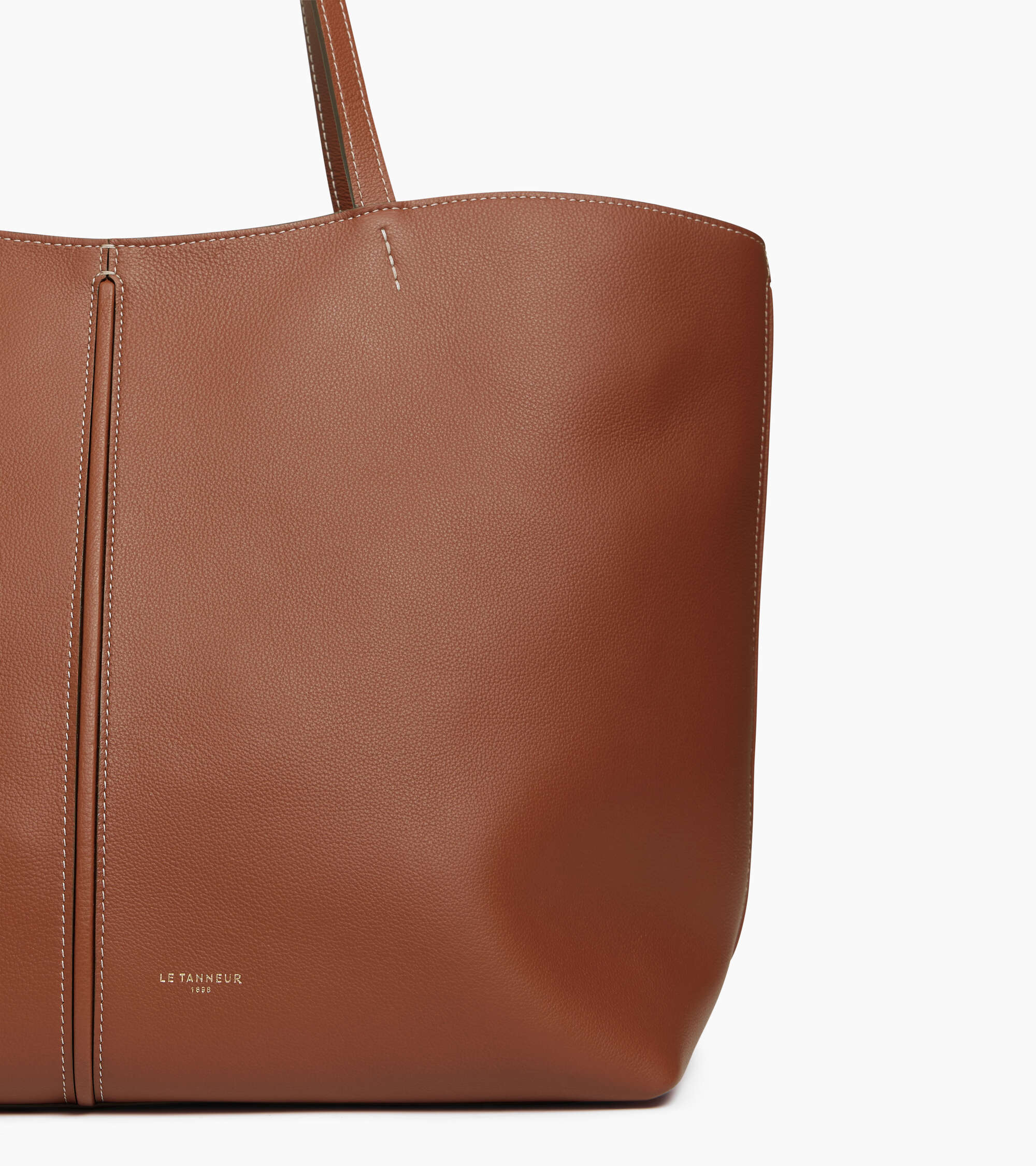 Große Cabas-Tasche Hortense aus doppelseitig genarbtem Leder