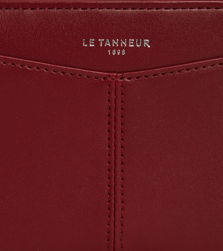 Charlotte zipped wallet with removable card holder in smooth leather