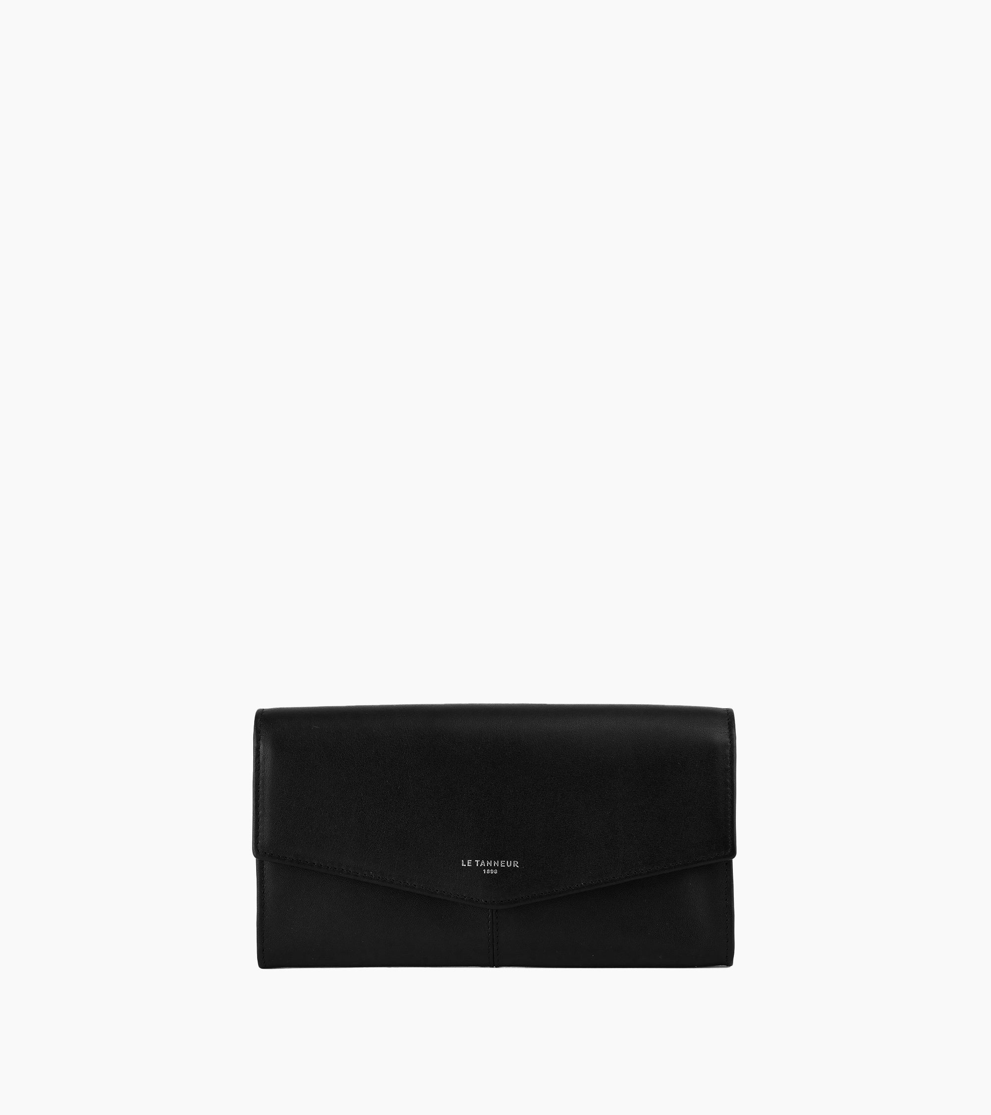 Gran billetera Charlotte en cuero liso