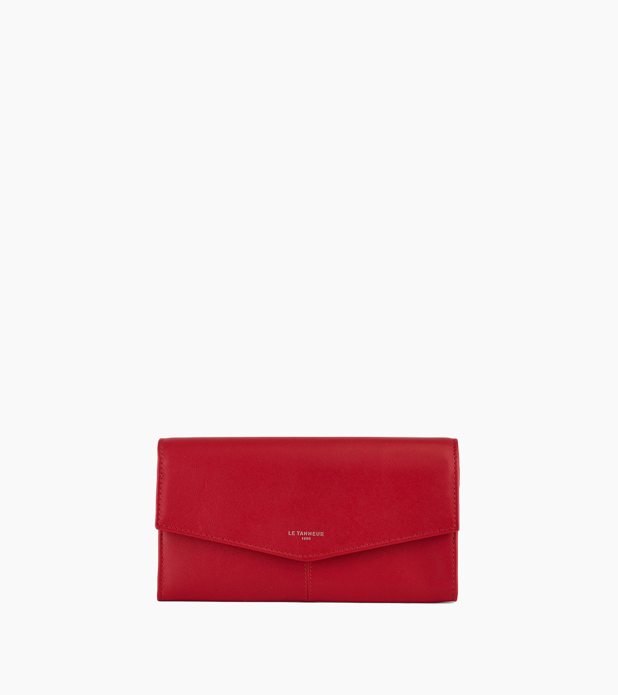 Gran billetera Charlotte en cuero liso