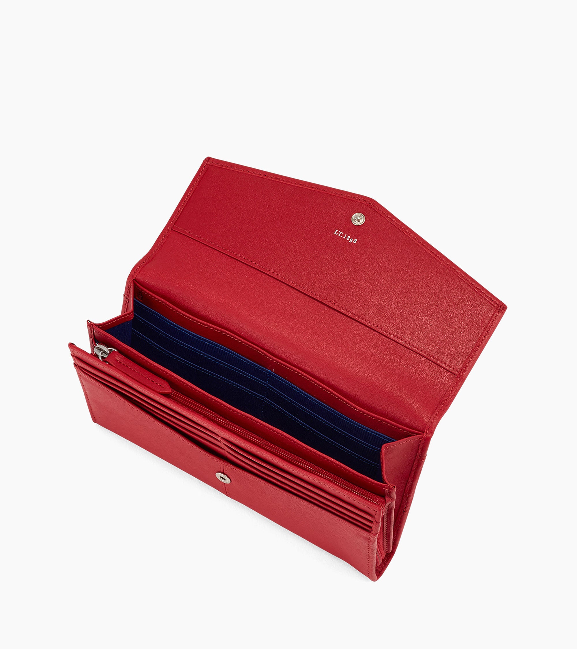 Gran billetera Charlotte en cuero liso