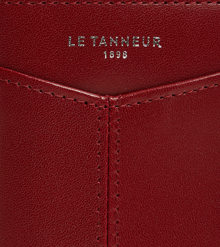 Tarjetero vertical Charlotte de cuero liso