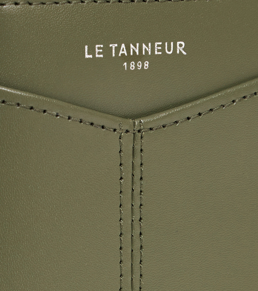 Tarjetero vertical Charlotte de cuero liso