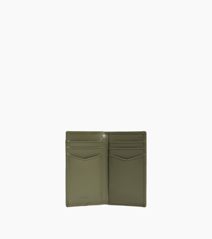 Tarjetero vertical Charlotte de cuero liso