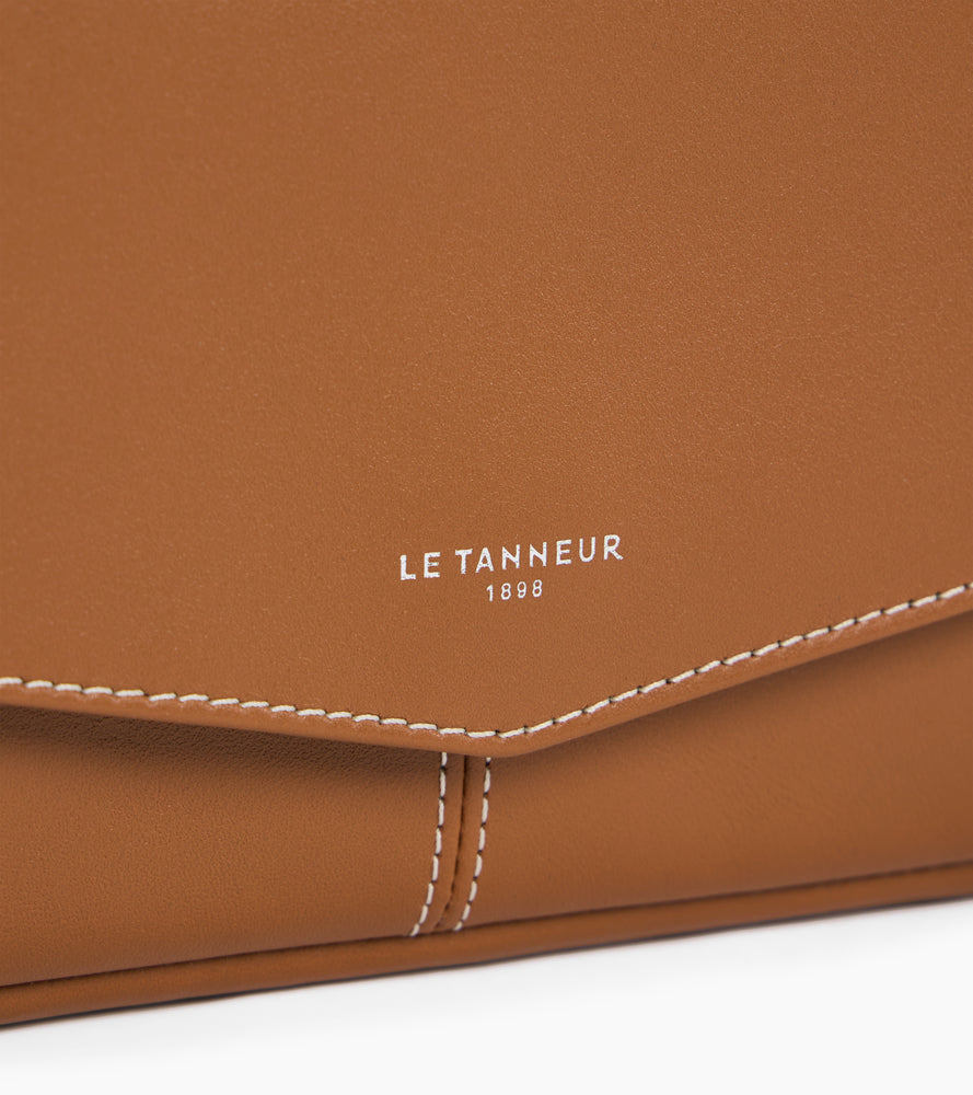 Charlotte smooth leather clutch bag with removable shoulder strap