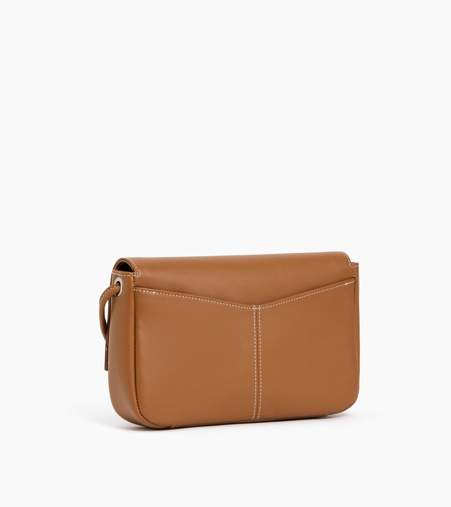 Charlotte smooth leather clutch bag with removable shoulder strap