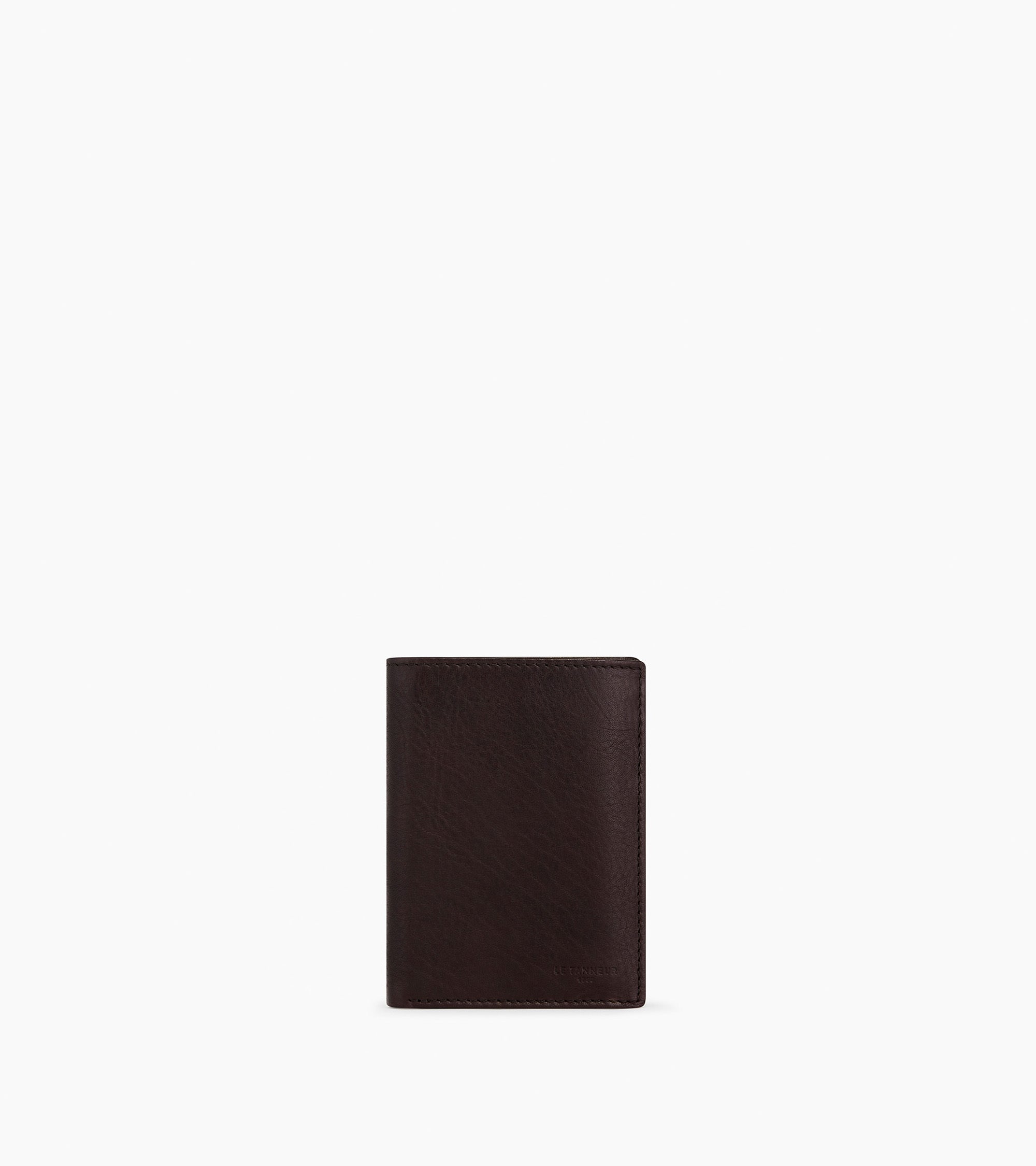 Cartera vertical con cremallera de 2 secciones Gary de piel aceitada
