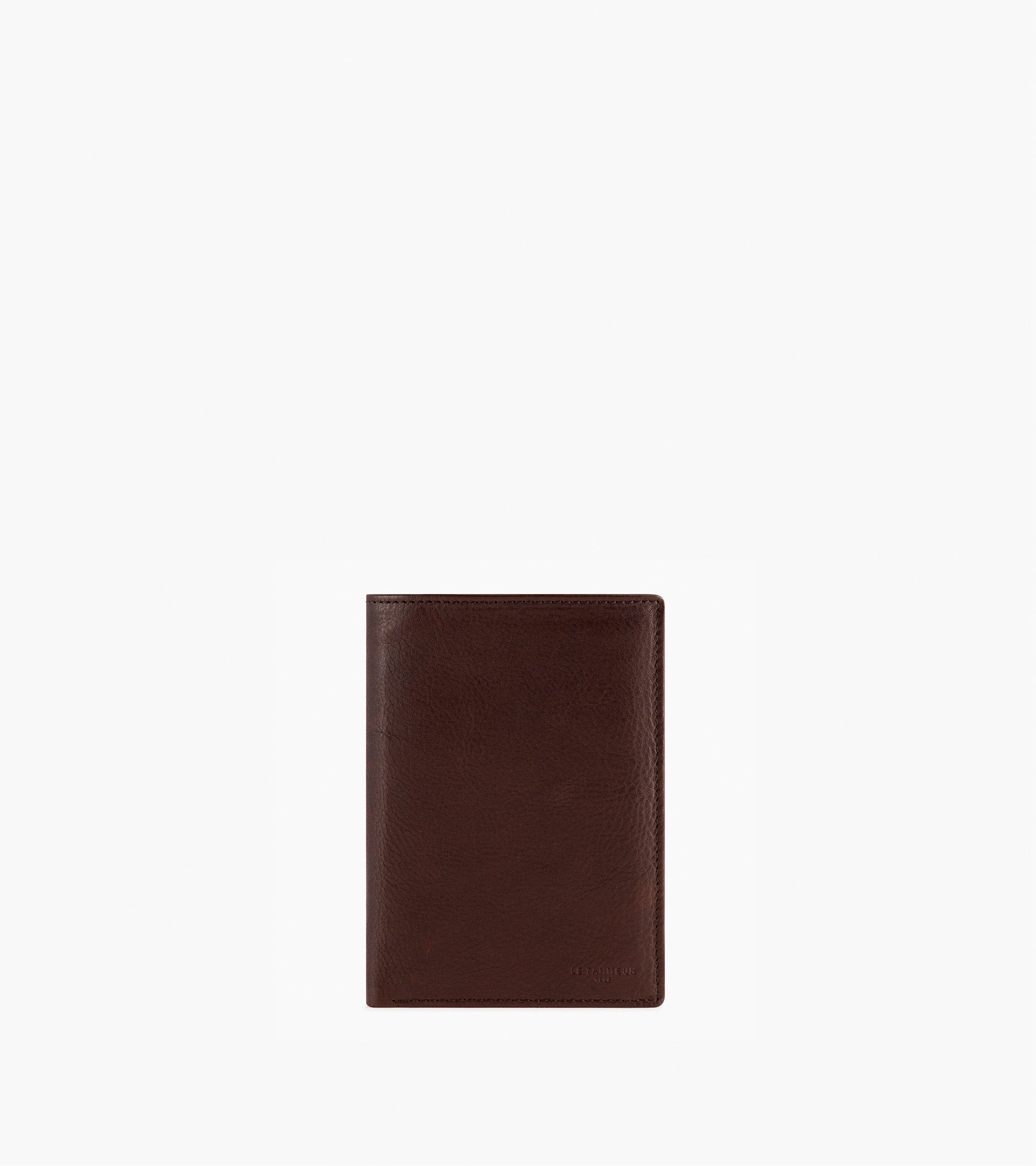 Cartera vertical grande con cremallera de 2 secciones Gary de piel aceitada