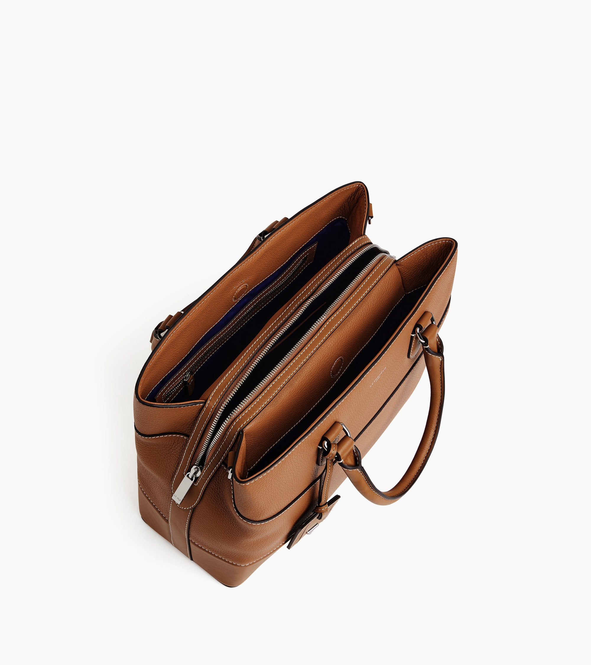 Bolso grande Romy de cuero granulado y liso