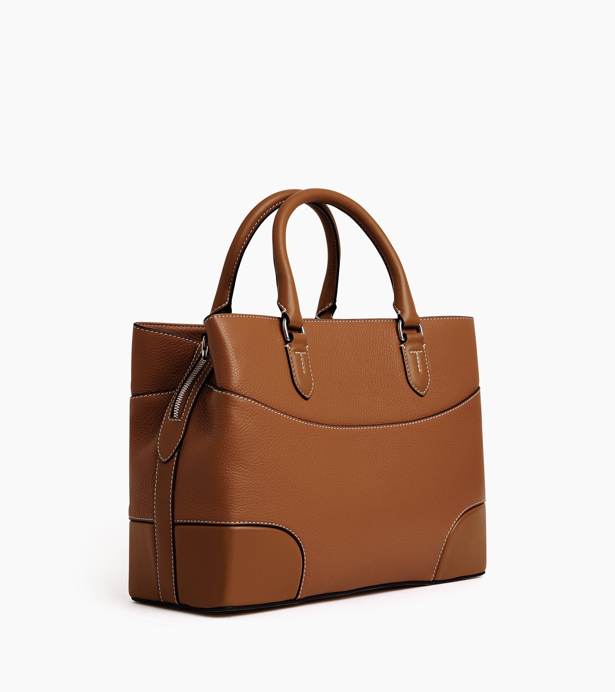 Bolso grande Romy de cuero granulado y liso