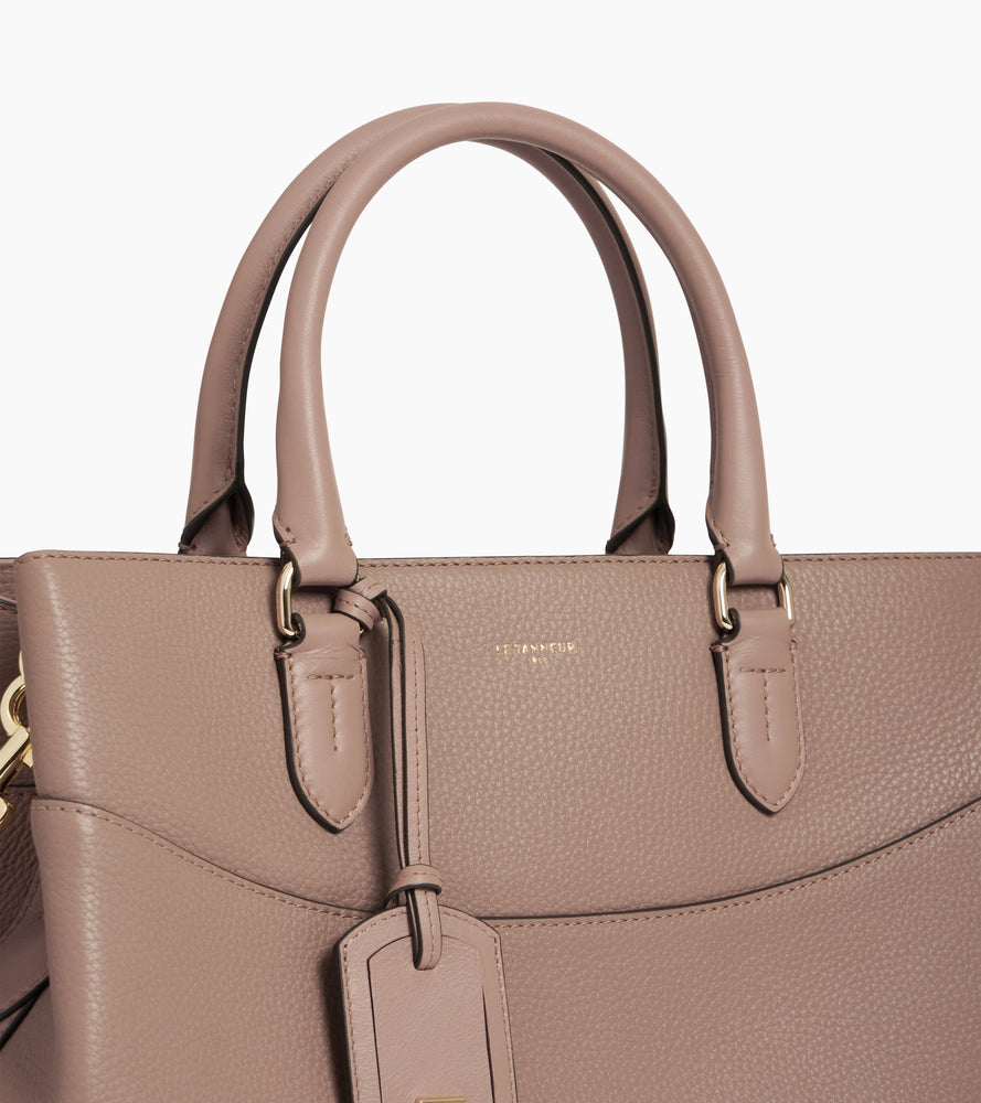 Romy large handbag in grained and smooth leather