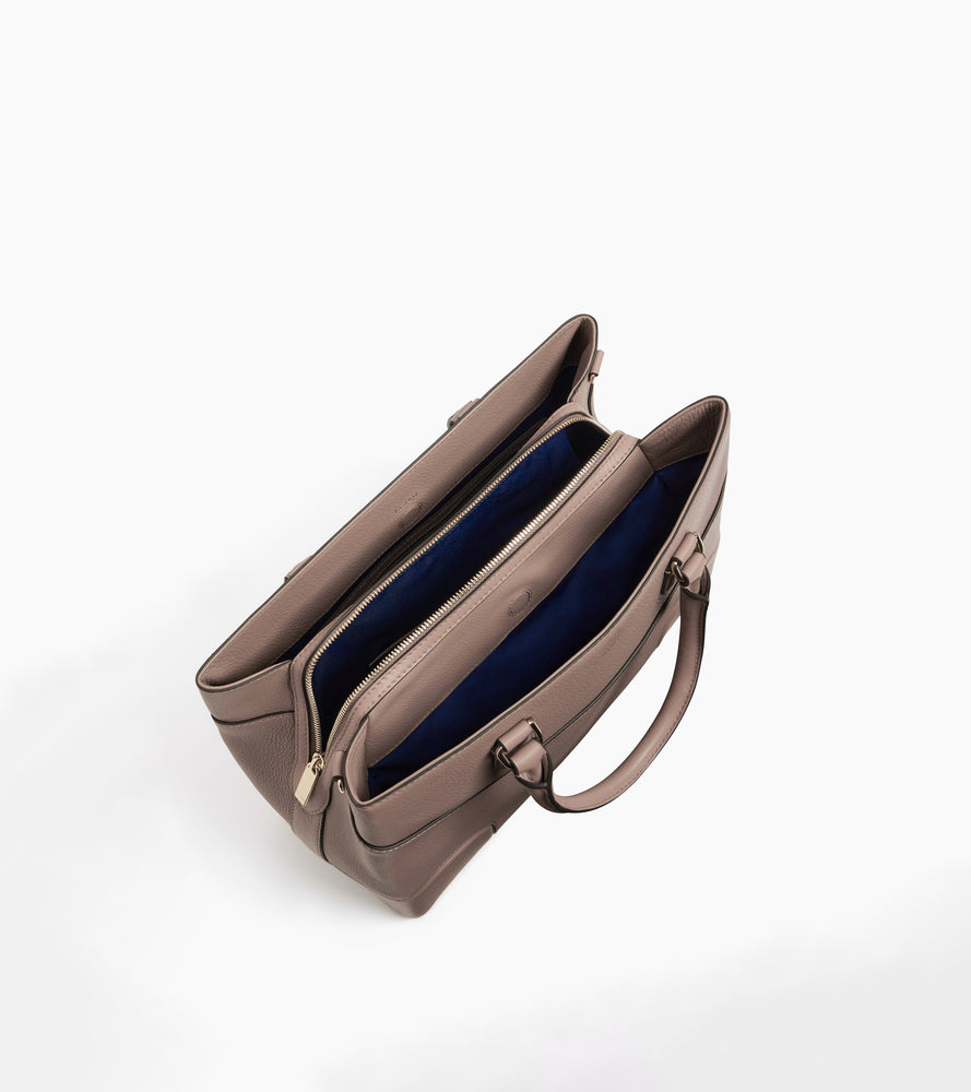 Grand sac à main Romy en cuir grainé et lisse