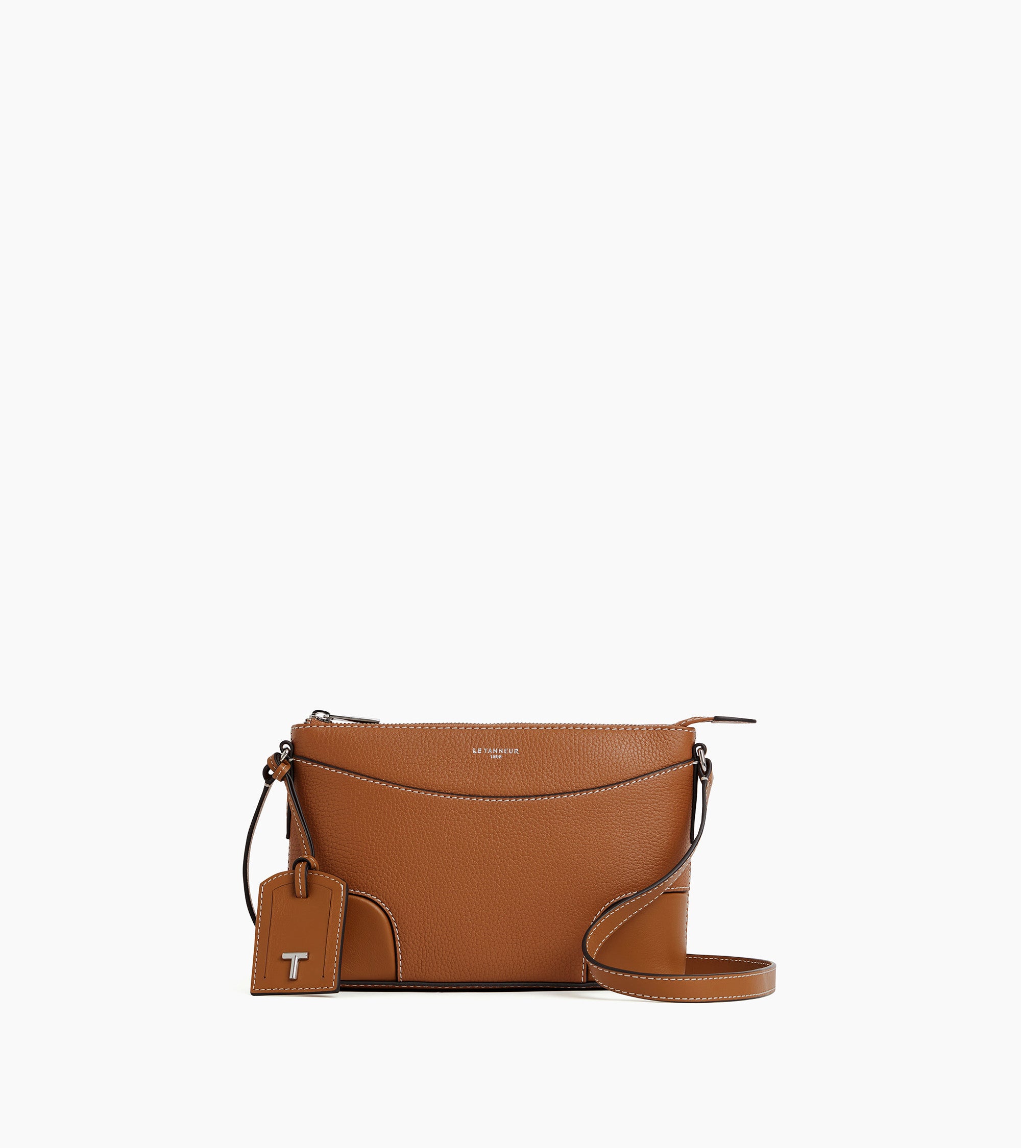 Bolso bandolera pequeño Romy de cuero granulado y liso