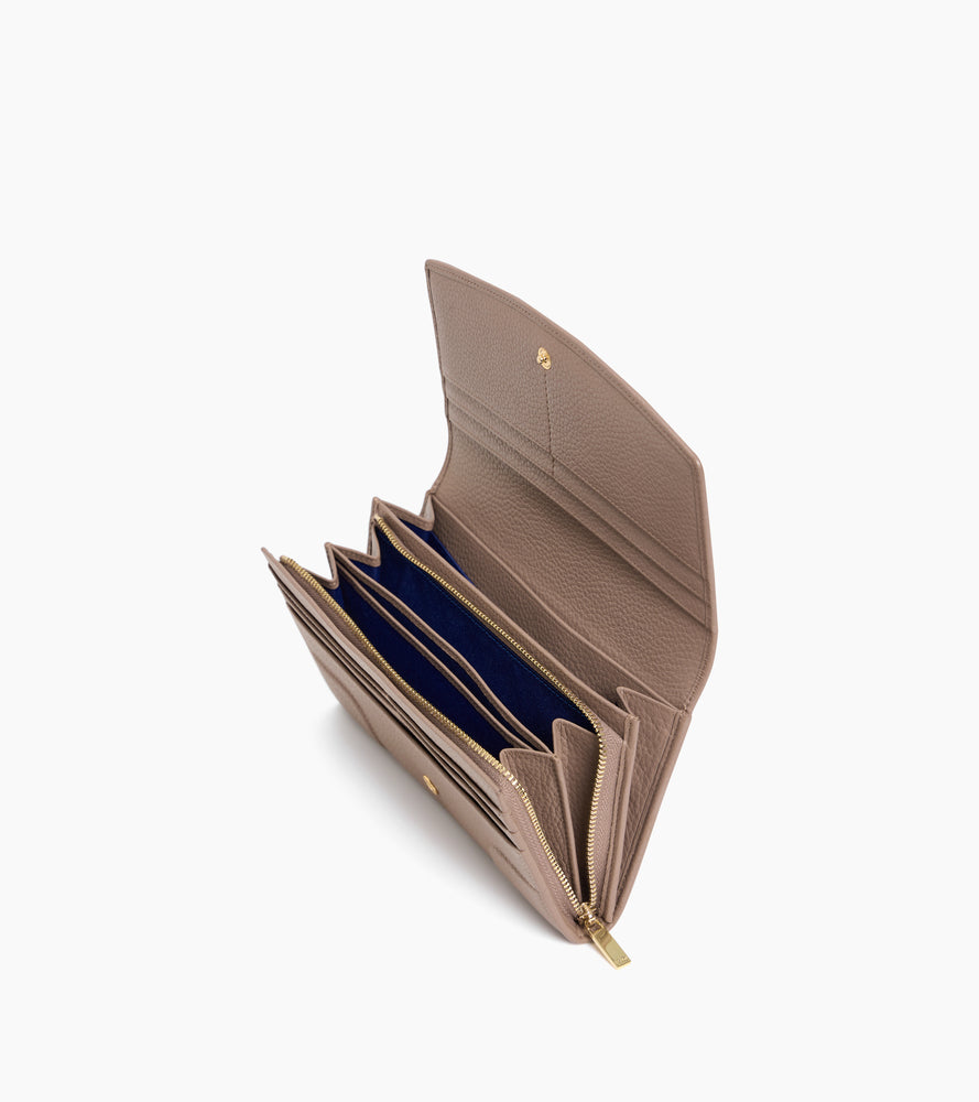 Large Romy flap wallet in grained leather