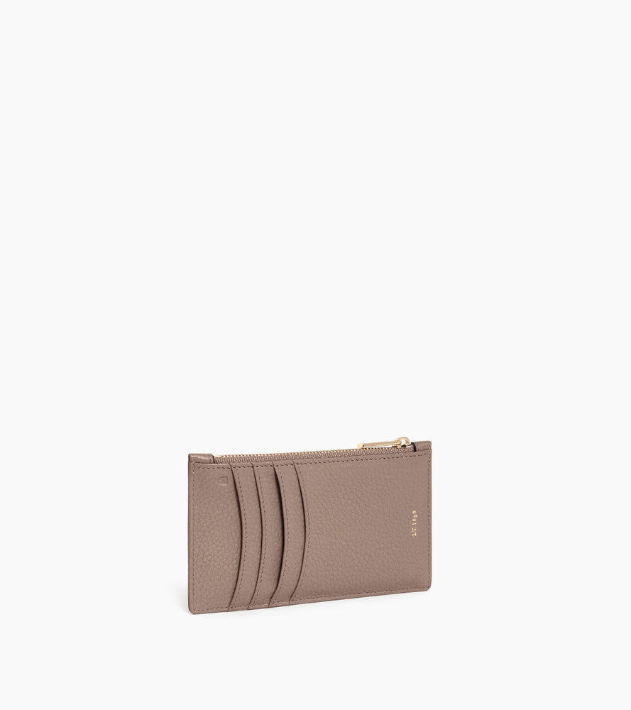 Porte cartes zippé Romy en cuir grainé