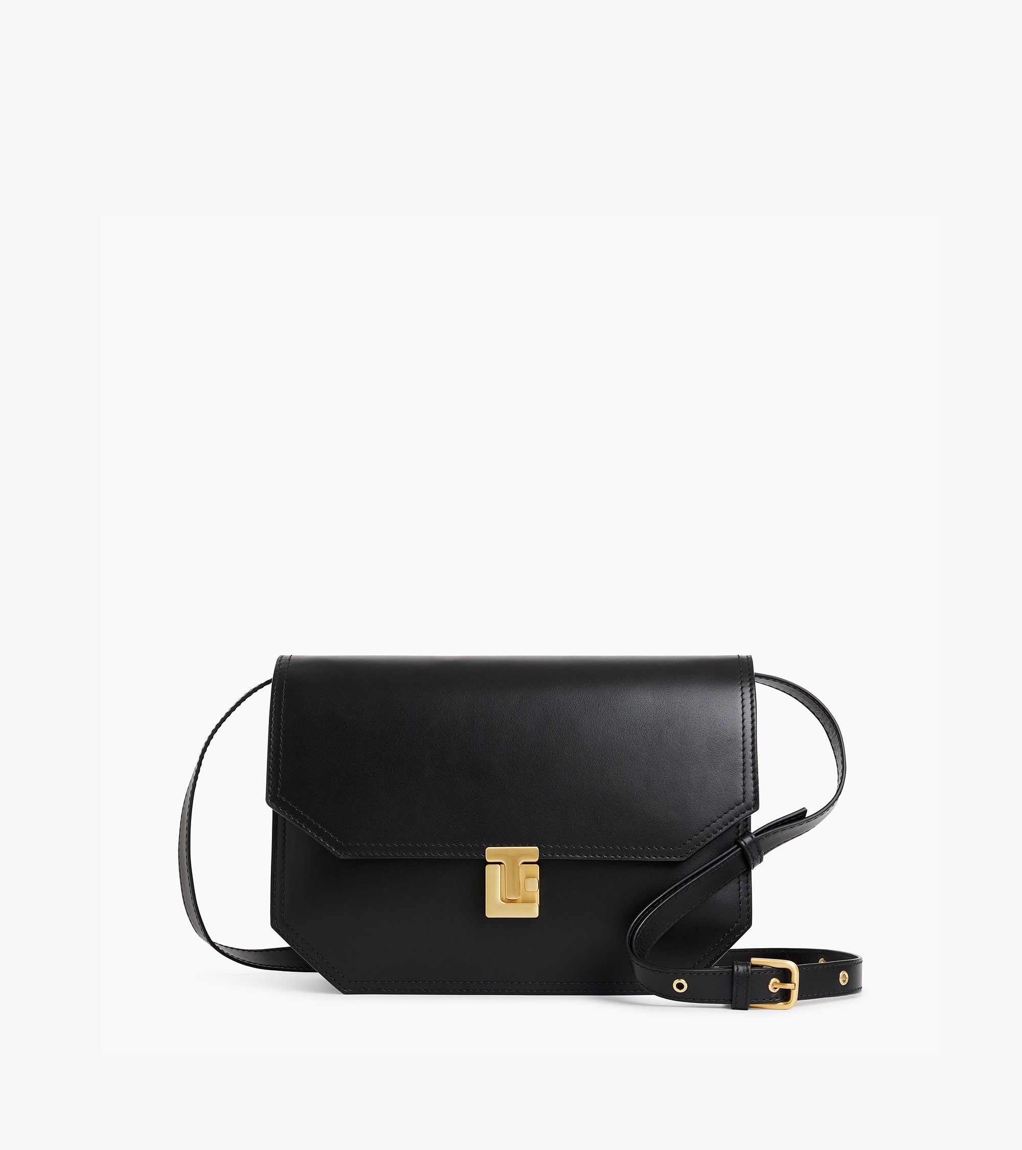 bolso bandolera mediano Rose de cuero liso