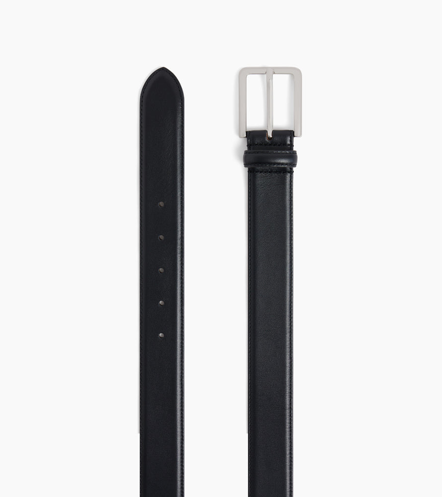 Ceinture homme avec boucle ronde en cuir lisse